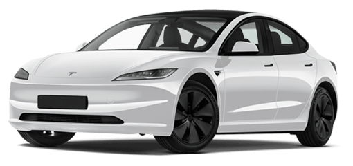 2024 tesla model 3 electric sedan white featured