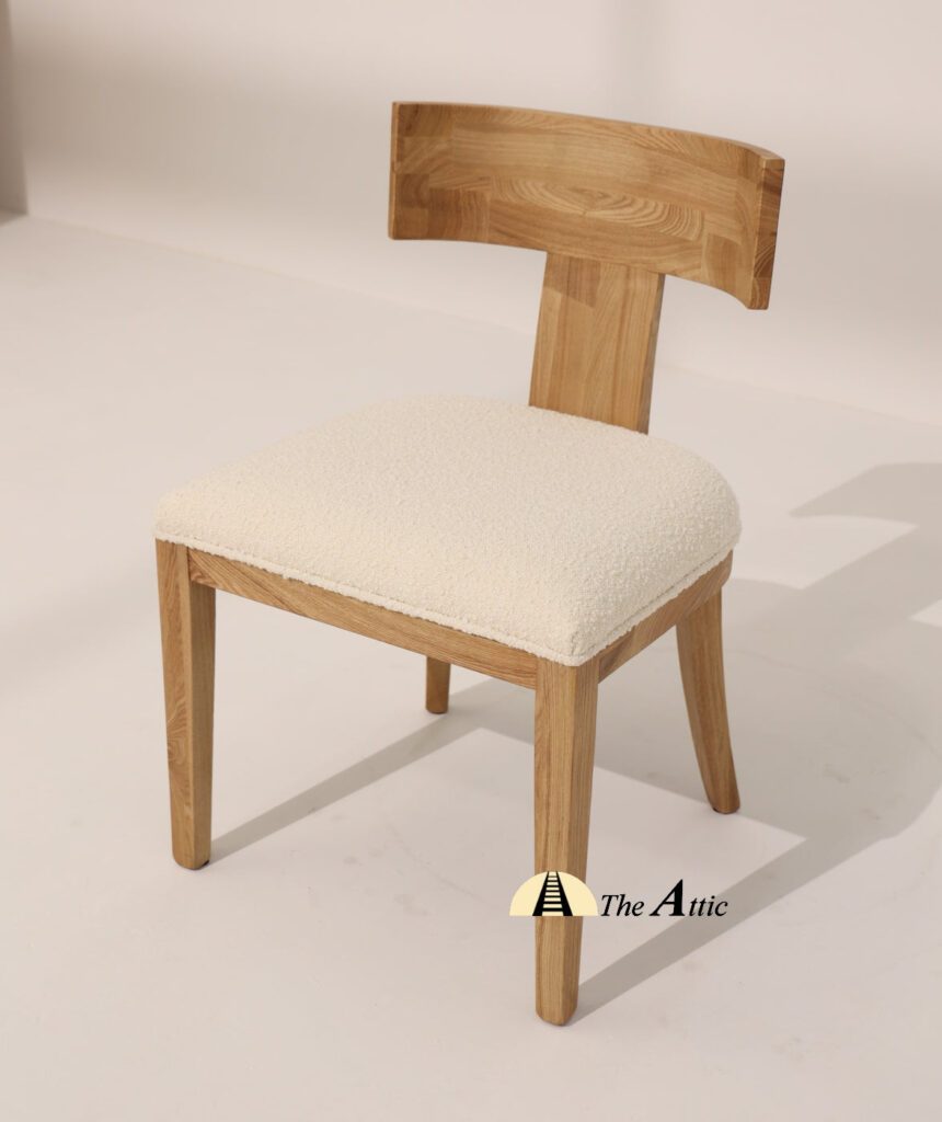 Aruba wooden dining chair boucle 860x1024