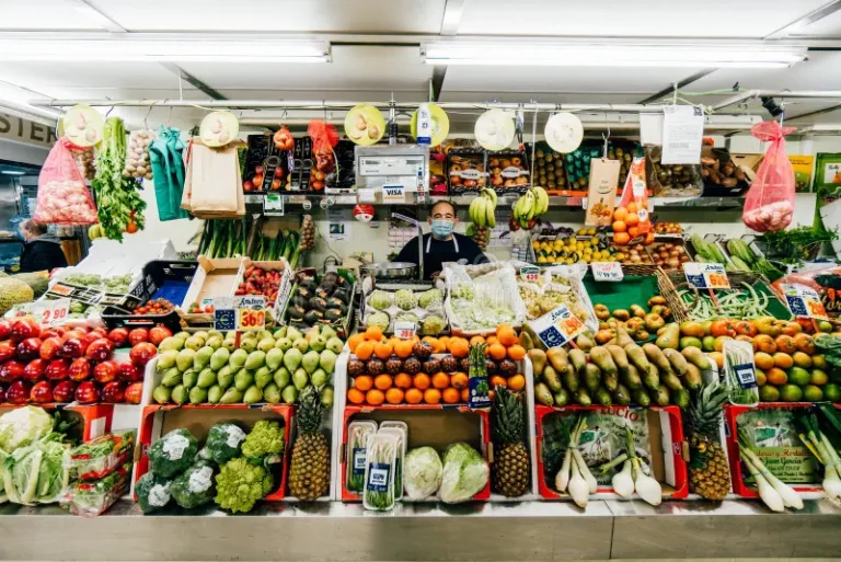 madrid spain january fruit store inside pacifico market capital spain offering full service middle heavy snow 207011489 768x513