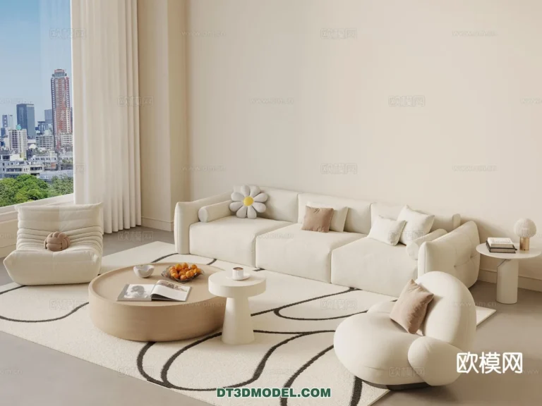 sofa 3d model with cream color furniture 3ds max 117 1 768x576