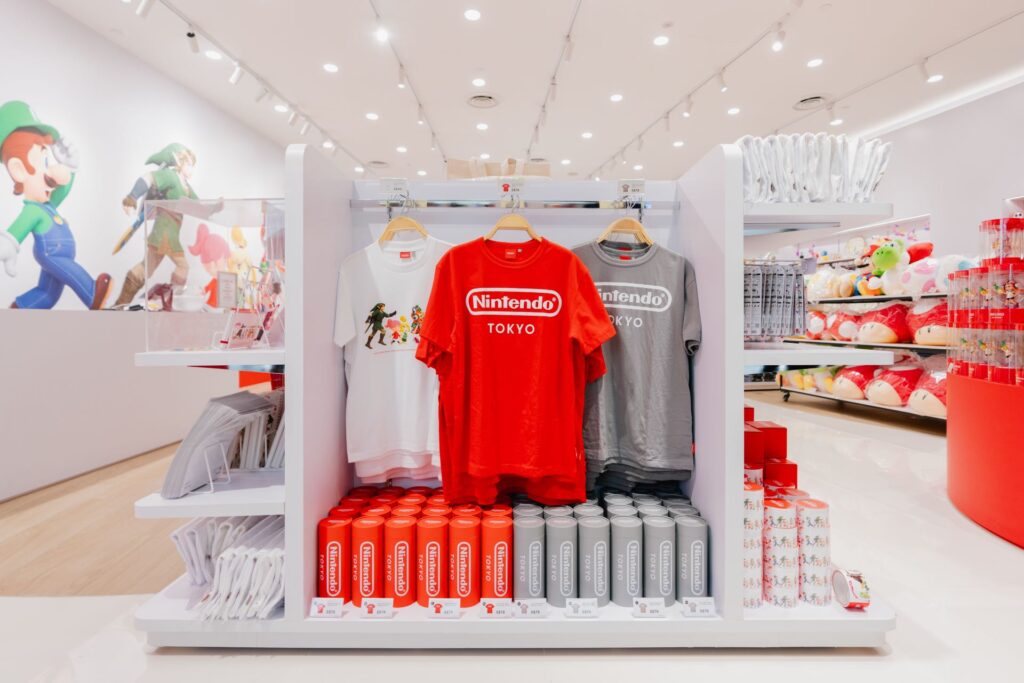 Nintendo T shirts at the Nintendo POP UP STORE in SINGAPORE 1024x683