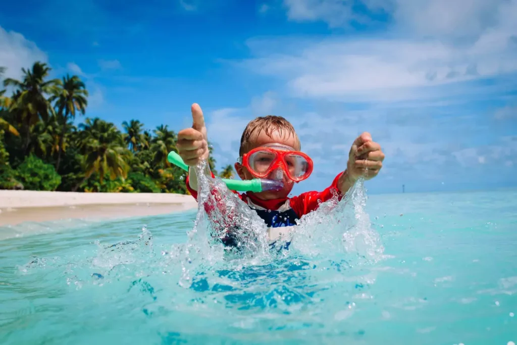aruba family vacations child snorkeling 1 1024x683