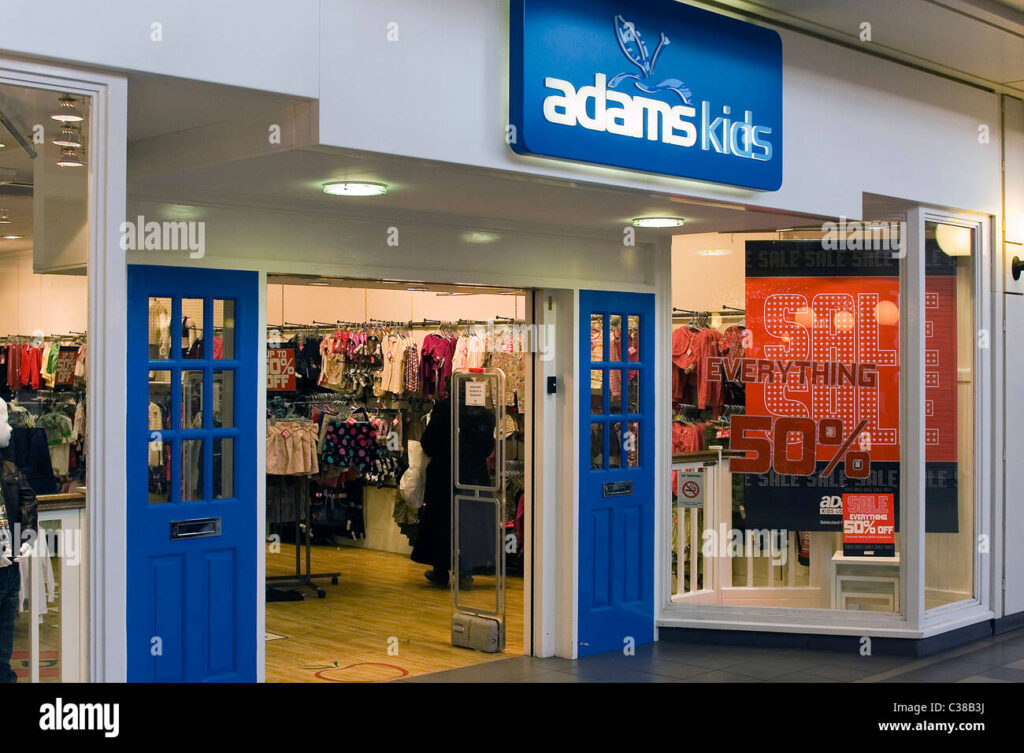 exterior of an adams kids store in north london C38B3J 1024x753