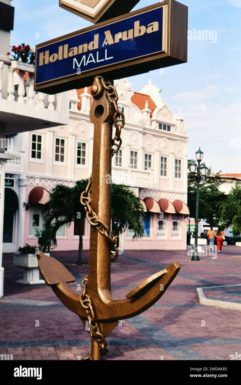 shops in oranjestad aruba seen here at the holland aruba mall ca mid 1990s please credit photographer joan iaconetti 2WD4K85 768x1224